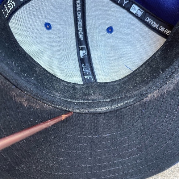 Los Angeles Dodgers Men's New Era 59Fifty Blue Fitted Cap 7 5/8 MLB Baseball LA - Picture 9 of 14